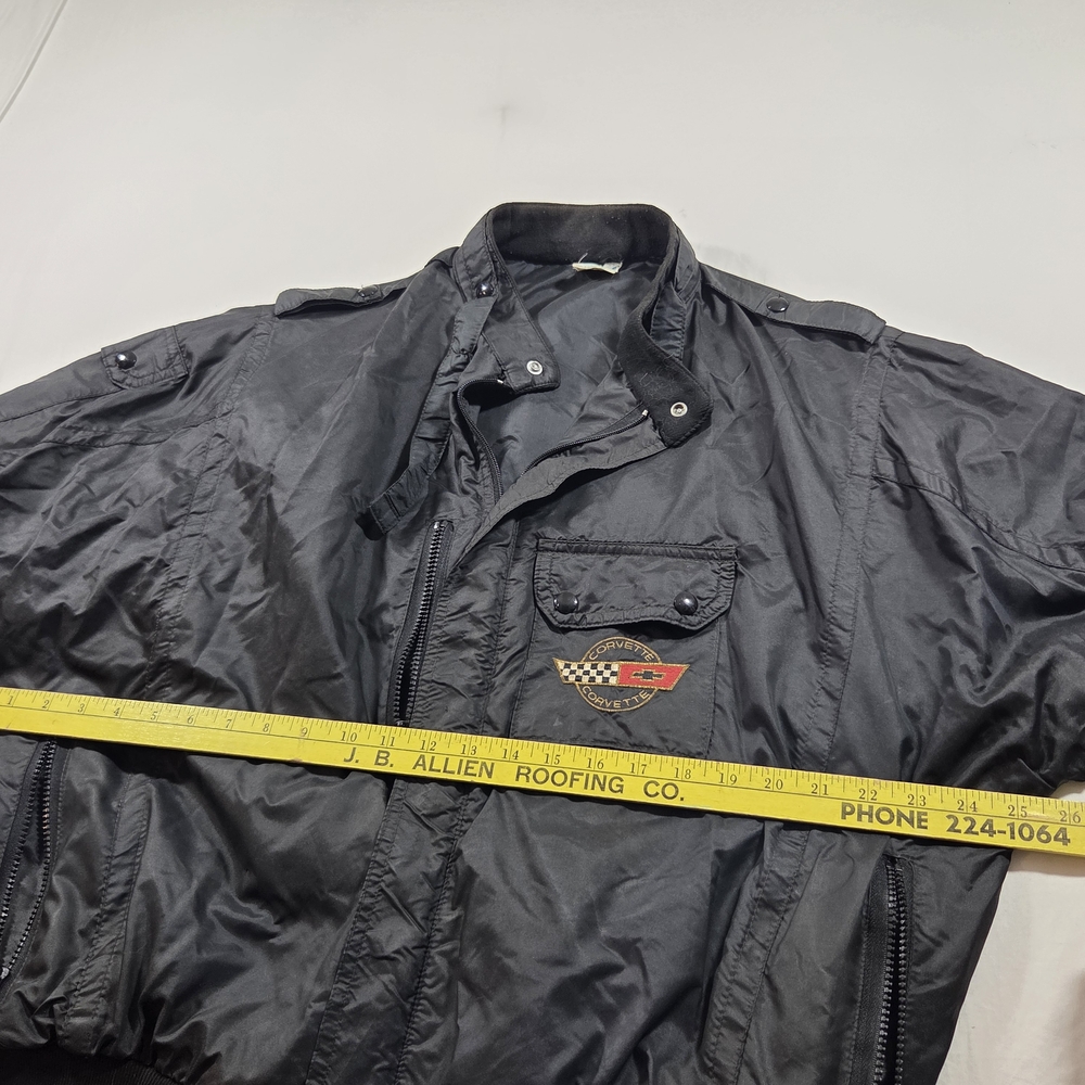 Horizon CORVETTE JACKET Men's Black Bomber Jacket with Embroidered Logo - Picture 10 of 13